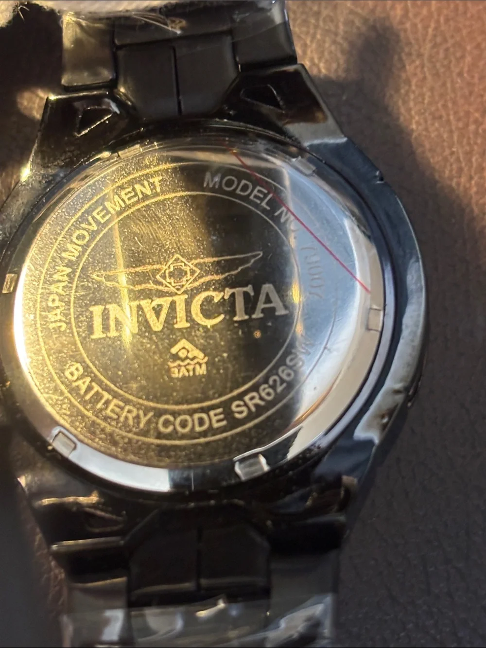 Invicta Black and Red Men's Skeleton Dial Watch